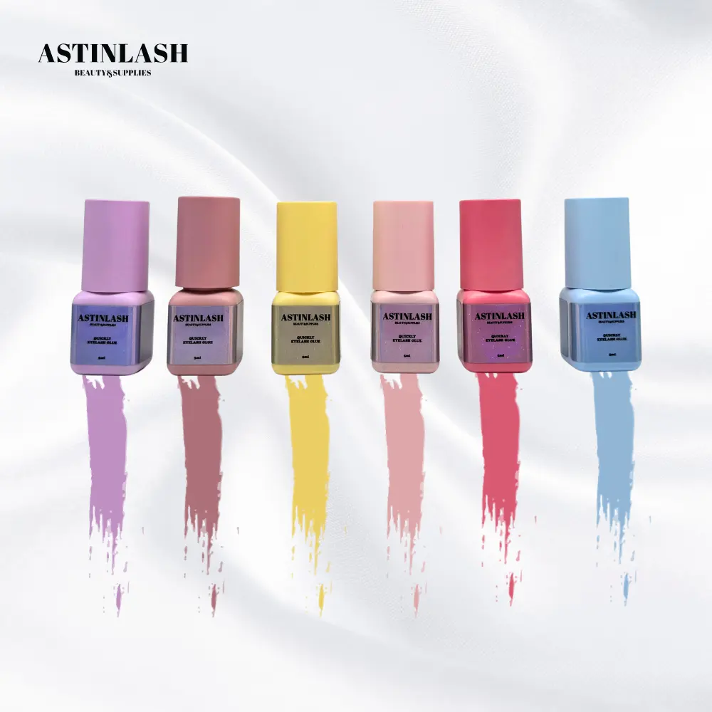 Astinlash ขายส่งผู้ขายมังสวิรัติกาวกึ่งถาวรที่ดีที่สุดอินทรีย์ที่แข็งแกร่ง 1-2 วินาทีแห้งเร็วกาวต่อขนตาสีดํา