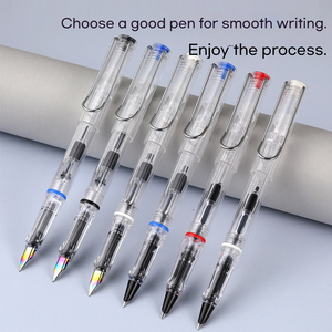 Penna Stilografica Trasparente in Plastica con Logo Personalizzato, <span class=keywords><strong>Pennino</strong></span> M, <span class=keywords><strong>Inchiostro</strong></span> Visibile <span class=keywords><strong>per</strong></span> Studenti, Scuola, Ufficio, Forniture <span class=keywords><strong>per</strong></span> Scrittura - Product Image 4