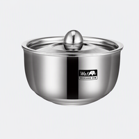 WOXIANG Bol à vapeur compact en acier inoxydable 3 plis de 11 cm avec couvercle pour œufs, crème anglaise, pouding, aliments pour bébés et cuisson au four