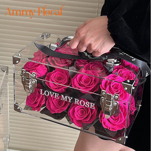 AM-PFE107 Ammy Rosa Stabilizzata in Scatola Acrilica Design Elegante da Giardino <span class=keywords><strong>Regalo</strong></span> <span class=keywords><strong>Romantico</strong></span> per la Festa della Mamma e <span class=keywords><strong>San</strong></span> <span class=keywords><strong>Valentino</strong></span> - Product Image 3