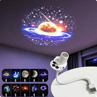 Projecteur de ciel étoilé USB, projecteur de lune, diapositives planétaires rotatives, veilleuse pour chambre à coucher, voiture