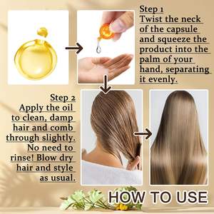 OEM R'ENDASE 30 capsules d'huile de sérum capillaire, sérum lisse, non gras, rafraîchissant, huile capillaire nourrissante et longue durée (huile de coco) 30ml - Product Image 5