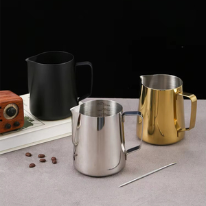 Sharp Pointed Slanted Mouth <b>Latte</b> Jar Thickened Stainless Steel Coffee <b>Latte</b> <b>Cup</b> Professional Coffee Machine Milk - Product Image 1