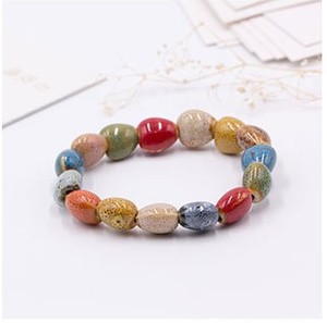 Trendy Women's Elastic Copper Alloy <b>Rope</b> Colorful Ceramic Bead Butterfly <b>Bracelet</b> Jewelry Gift - Product Image 4