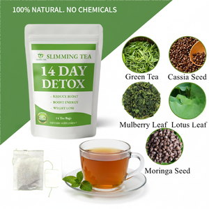 علبة شاي عشبية للتخسيس عضوية معتمدة لمدة 14 يومًا للتخسيس معبأة بأكياس مبطنة لخسارة الوزن معالجة خام للبالغين - Product Image 2