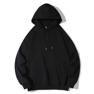 Sweat-shirt à capuche unisexe en coton épais 330g, 100% coton, manches longues, blanc uni, décontracté, hiver, avec poche, ODM - Product Image 5