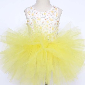 Nouvelle robe tutu en tulle à dentelle pour bébé fille, 4 couches, imprimée, six couleurs, été 2021 - Product Image 5