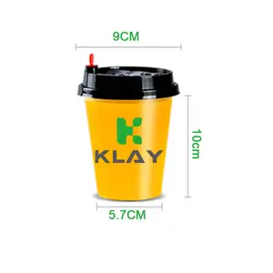 Wholesale Custom Printed Logo PET Single Wall Injection Bubble Tea Cup Handle Disposable PP Cup Hot/Cold Drinks Milk Tea Milk