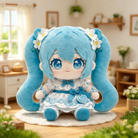 Poupée en peluche de dessin animé de 20 cm avec visage en plastique, personnage d'anime personnalisé, poupée Miku en peluche pour collection