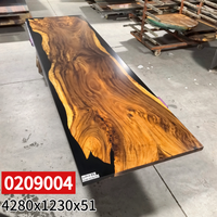 Plateau de table en résine époxy opaque noir mat de noyer sud-américain de grande taille et de haute qualité pour la maison, le salon ou le bureau