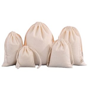 Sac de rangement anti-poussière en toile de coton biologique avec cordon double personnalisé - Product Image 1