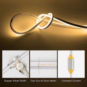 Bande LED néon en silicone haute tension 220V 2835 IP65 étanche flexible dimmable sans scintillement sans pilote pour jardin et maison - Product Image 3