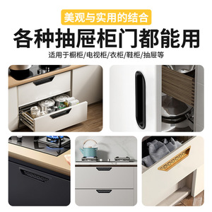 Aluminum Alloy <b>Cabinet</b> Door Handle Rectangle Antirust Ventilation Mesh Minimalist Design For Kitchen Furniture - Product Image 3