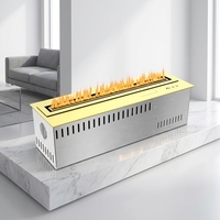 Cheminée bioéthanol intérieure la plus vendue, facile à installer, brûleur linéaire intelligent avec télécommande en acier pour la décoration