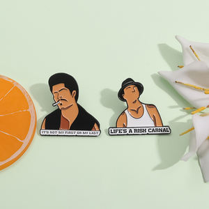 Life Is a Rish Carnal Esmalte Pin Línea de película clásica Broche de metal Insignia de solapa Joyería Mochila Accesorios - Product Image 2