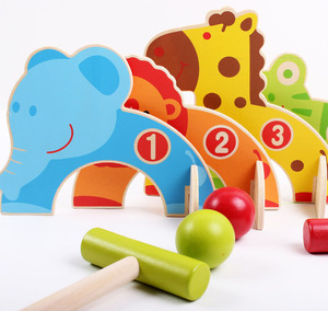 Wondertoys in legno di animali da Croquet Set Golf giocattolo con 2 palline gioco educativo precoce regalo <span class=keywords><strong>per</strong></span> bambini Croquet <span class=keywords><strong>giardino</strong></span> all'aperto giocattolo - Product Image 1