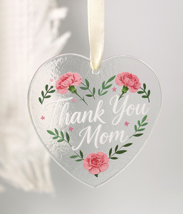 Customizable UV Printed Hanging Home Decor Heart Crystal Glass Plaque OEM ODM Christmas <b>Tree</b> <b>Ornament</b> Crafts - Product Image 1