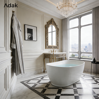 Baignoire autoportante en acrylique avec drain, pour salle de bain intérieure, portable, écologique, garantie 5 ans, facile à nettoyer, 60 gal+, baignoire profonde pour trempage prolongé