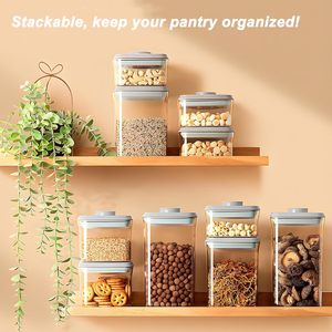 Transparent <b>Plastic</b> Eco-Friendly Airtight Seal Jars Flip Top Dry Food <b>Containers</b> Pet Food Kitchen Grains Cereal Storage Carton - Product Image 3