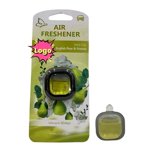 Nước hoa ô tô dạng lỏng, mùi lê Anh & hoa freesia, có thể tùy chỉnh logo OEM, thiết kế kẹp thông gió, làm thơm không khí trong xe hơi - Product Image 1