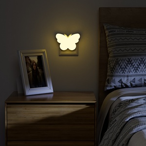 Lampe de nuit LED en forme de papillon, lampe décorative pour chambre à coucher, décoration intérieure, matériau ABS écologique, éclairage intérieur blanc chaud - Product Image 6