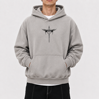 Hoodie Bordir DTG Print Bahan Tebal 400GSM Katun Fleece Logo Sablon Streetwear Pria Wanita Kualitas Tinggi OEM