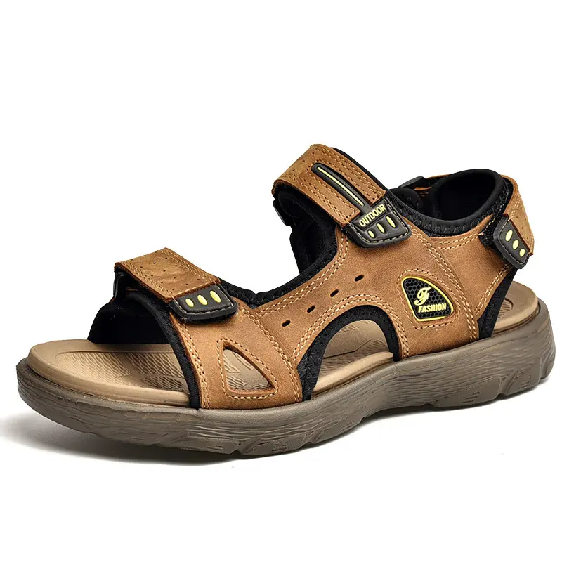 men's large size shoes soft leather soft sole wear-resistant non-slip youth sandals