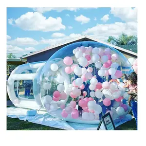 Luar ruangan 3m 4m tahan air pukulan pesta luar ruangan gonfiabile transparan tiup bening balon kubah tenda tiup Rumah gelembung