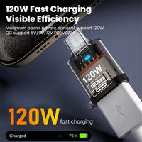Adaptateur USB C USB 3.2 120W 10 Gbps Transmission de données haute vitesse Protection OTP Matériau PC Convertisseur C Charge rapide pour téléphone portable
