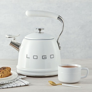 Iconic Retro 1950s Style 2.3L Whistling <strong>Kettle</strong> Stainless Steel Glossy Enamel Stovetop Tea Pot Pastel Colors - Product Image 6