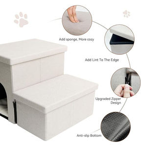 57*43*38cm Duurzame Moderne Stoffen Binnenhuis Multifunctionele Opvouwbare Verstelbare Honden Katten Kleine Dieren Opberg Huisdieren Trap Ladder - Product Image 2