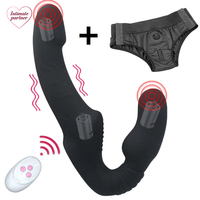 Vibromasseur Strapon à 10 Vitesses, Double Vibration, Point G, Jouets Sexuels pour Femmes, Couples, Masseur Anal et de Prostate