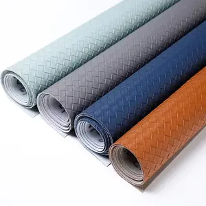 Tela de diseñador tejida en relieve de cuero sintético, para bolsos, tapicería del hogar