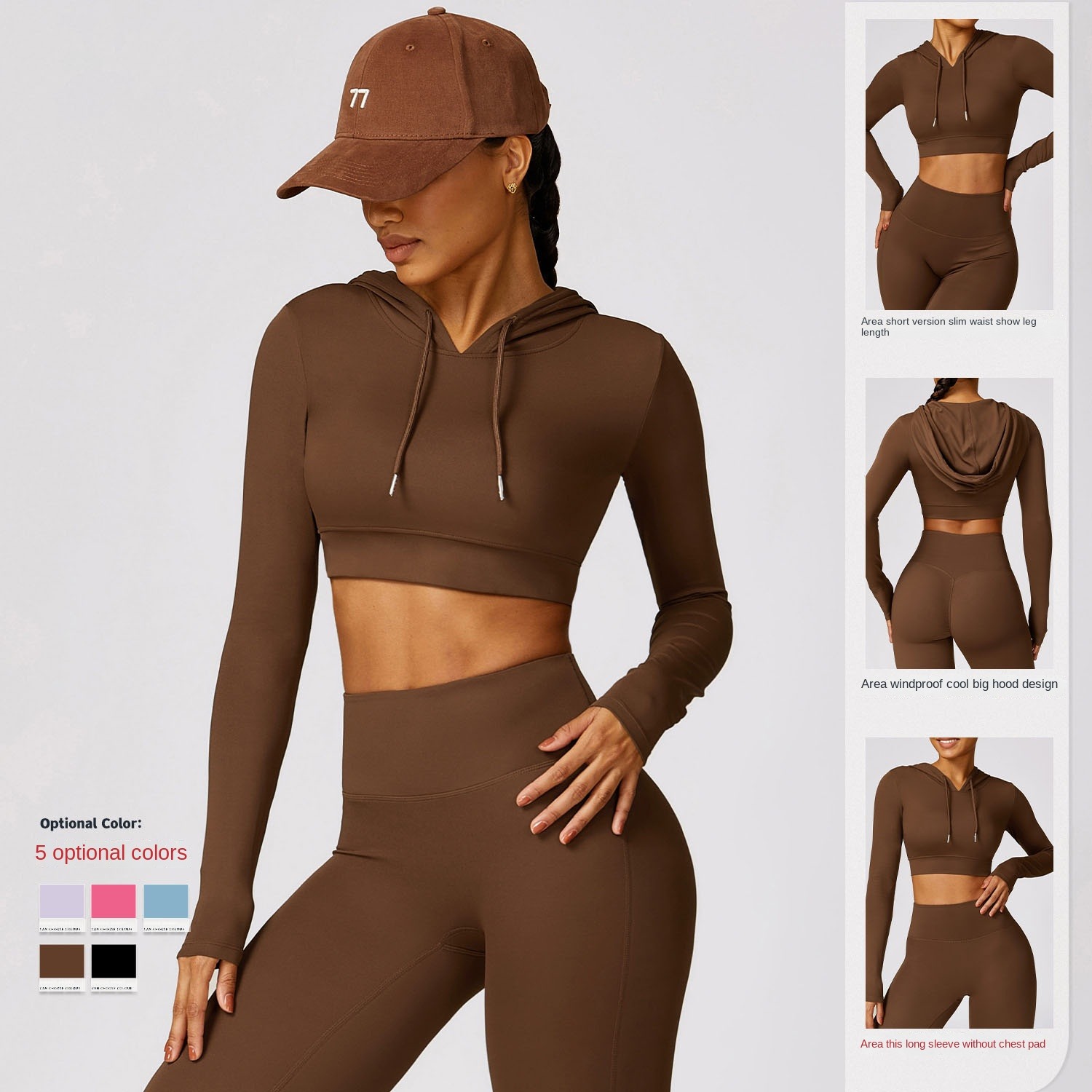 2024 New Design Wholesale Women Workout Top Hooded Quick Drying Long Sleeved Yoga Suit Custom Logo High Quality Sports Running