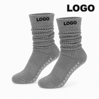 Chaussettes de sport épaisses en coton personnalisées de haute qualité pour femmes, antidérapantes, pour Pilates, avec étiquette personnalisée, chaussettes de yoga à grip.
