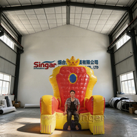 Fauteuil gonflable géant de 2 m, style trône royal, pour anniversaires, événements intérieurs et extérieurs, idéal pour la location