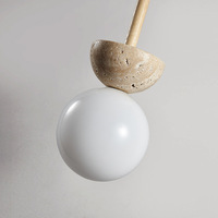 2025 Wabi Sabi petit travertin pendentif lumière pierre décor pour salle à manger île Table Restaurant Bar-lustre suspension lampe