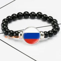 Bracelet élastique perlé noir drapeau polonais le plus vendu, accessoires patriotiques pour les mains, bracelet tendance pour hommes et femmes
