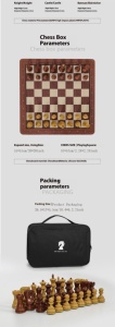 Ensemble de pièces d'échecs pondérées de 3,75 pouces de haute qualité, directement de l'usine, avec sac portable à fermeture éclair - Product Image 4