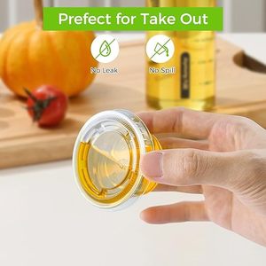 <b>100ml</b> <b>Cups</b> with Lids,Food Safe Disposable Plastic Portion Condiment Dipping Sauce <b>Cups</b>,Small Containers for Salad Dressing - Product Image 3