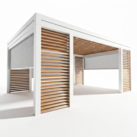 Système de pergola en aluminium de luxe pour l'extérieur, motorisé, télécommande, imperméable, résistant au vent, pavillon de jardin, patio