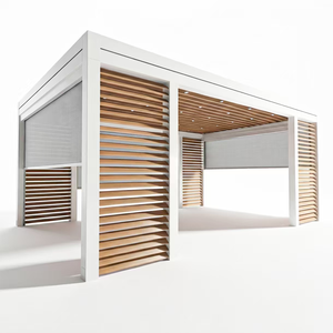 Pérgola de Aluminio de Lujo para Exteriores, Sistema de <span class=keywords><strong>Louvre</strong></span> Motorizado con Control Remoto, Impermeable y Resistente al Viento, para Jardín, Patio o Pabellón - Product Image 1