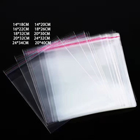Sacs OPP transparents, grands sacs en plastique transparents à fermeture autocollante, pochettes d'emballage en polypropylène, sacs en cellophane pour l'emballage