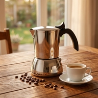 Cafetière à expresso Moka HIGHWIN en acier inoxydable pour cuisinière