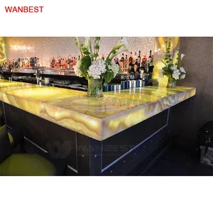 Restaurant verwendet LED Bar Möbel Hocker Weins aft Bar Counter L-Form Modulare Bar Counter mit Rückwand schrank