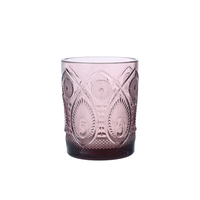 Verres à pied courts et hauts en verre coloré, motif paon gaufré, style antique européen, trois modèles, pour décoration de mariage