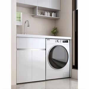 Front Loading <b>Washer</b> Cabinet With Sink Integrated Stainless Steel Laundry Cabinet Body For Balcony Use - Product Image 1
