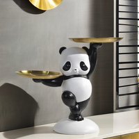 Sculpture de table en forme d'animal Objets décoratifs peints Ornement de maison Statue en résine de panda