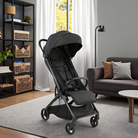 Poussette de luxe facile à plier pour bébé Poussette légère à cinq points pour voyage en avion pour nouveau-né