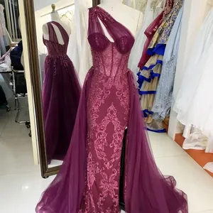 New 1 Shoulder Wholesale Outfit Long Gowns Evening Dresses For Prom Highschoolers